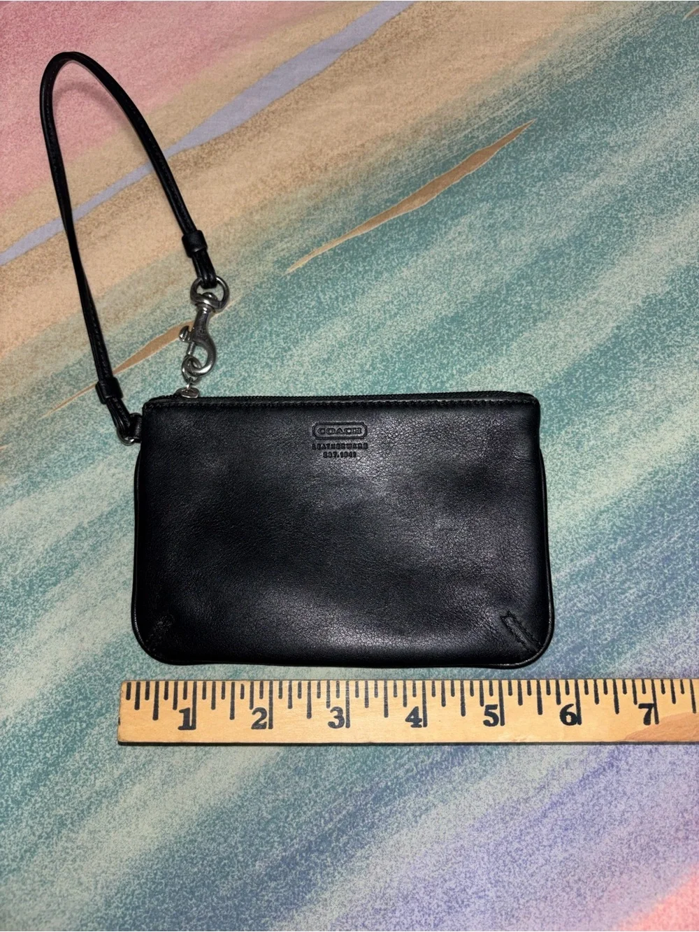 Coach Black Leather Wristlet vintage